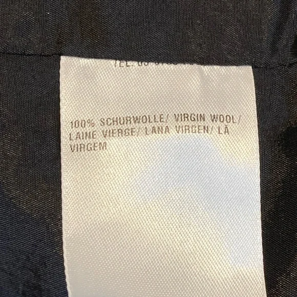 Vintage Escada Blk Wool Crepe Ruched Zipper Front Pencil Skirt - Sz 4 - Picture 6 of 7